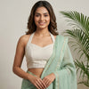 Off White Halter Neck Readymade Blouse | Godhuli