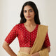 Red Zari Work Silk Readymade Blouse | Godhuli