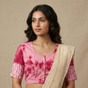 Light Pink Shibori Readymade Blouse | Godhuli