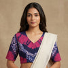 Rani Purple Shibori Readymade Blouse | Godhuli
