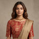 Deep Red Kimkhab Banarasi Brocade Readymade Blouse | Godhuli