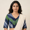 Blue Green Shibori Readymade Blouse | Godhuli
