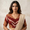 Brown Maroon Shibori Readymade Blouse | Godhuli