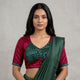 Magenta Green Gaji Silk Choli Pattern Readymade Blouse | Godhuli