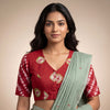 Red Shibori Readymade Blouse | Godhuli