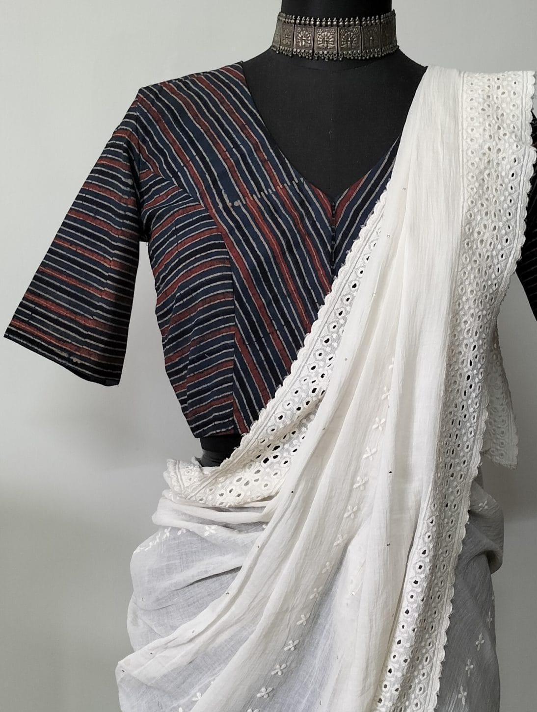 Buy Ajrakh Stripes Blouse | Godhuli