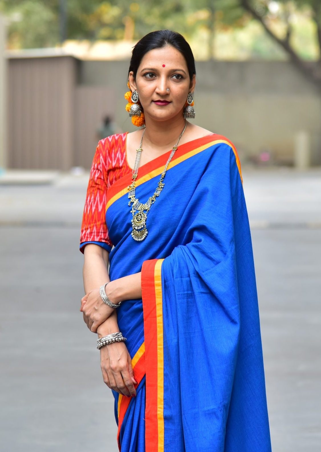 Buy Ink Blue Saree with Dori Work | Godhuli