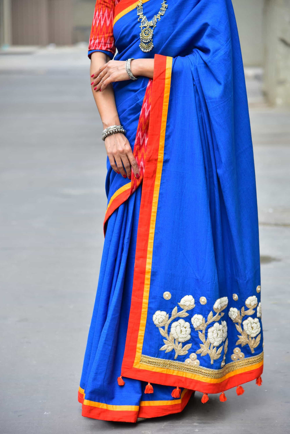 Buy Ink Blue Saree with Dori Work | Godhuli