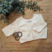 Ivory Mirrorwork Readymade Blouse | Godhuli