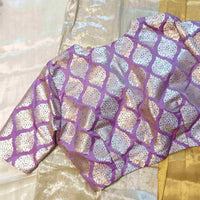 Lavender Banarasi Brocade Readymade Blouse | Godhuli