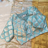 Light Sea Green Banarasi Brocade Readyamde Blouse | Godhuli