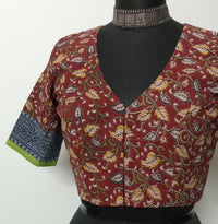 Madder Color Kalamkari Readymade Blouse | Godhuli