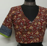 Madder Color Kalamkari Readymade Blouse | Godhuli