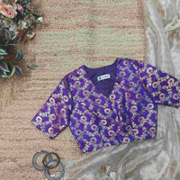 Magenta Purple Banarasi Brocade Readymade Blouse | Godhuli