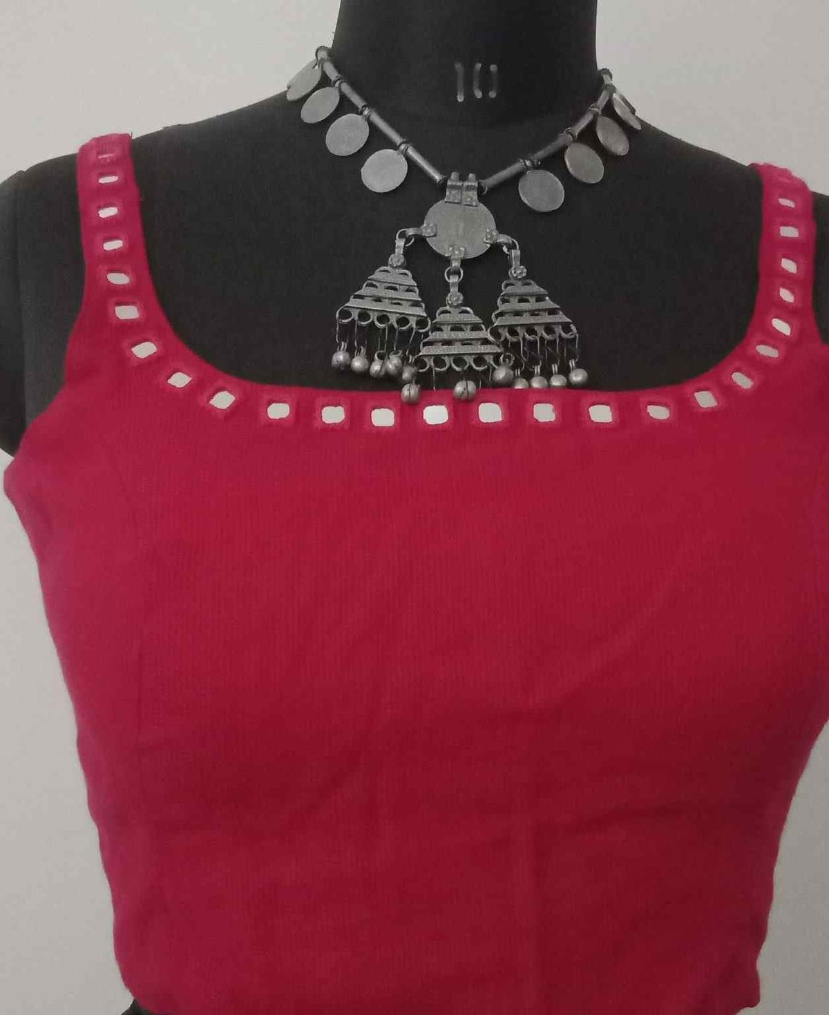 Rani Sleeveless Readymade Blouse with Mirror Work | Godhuli