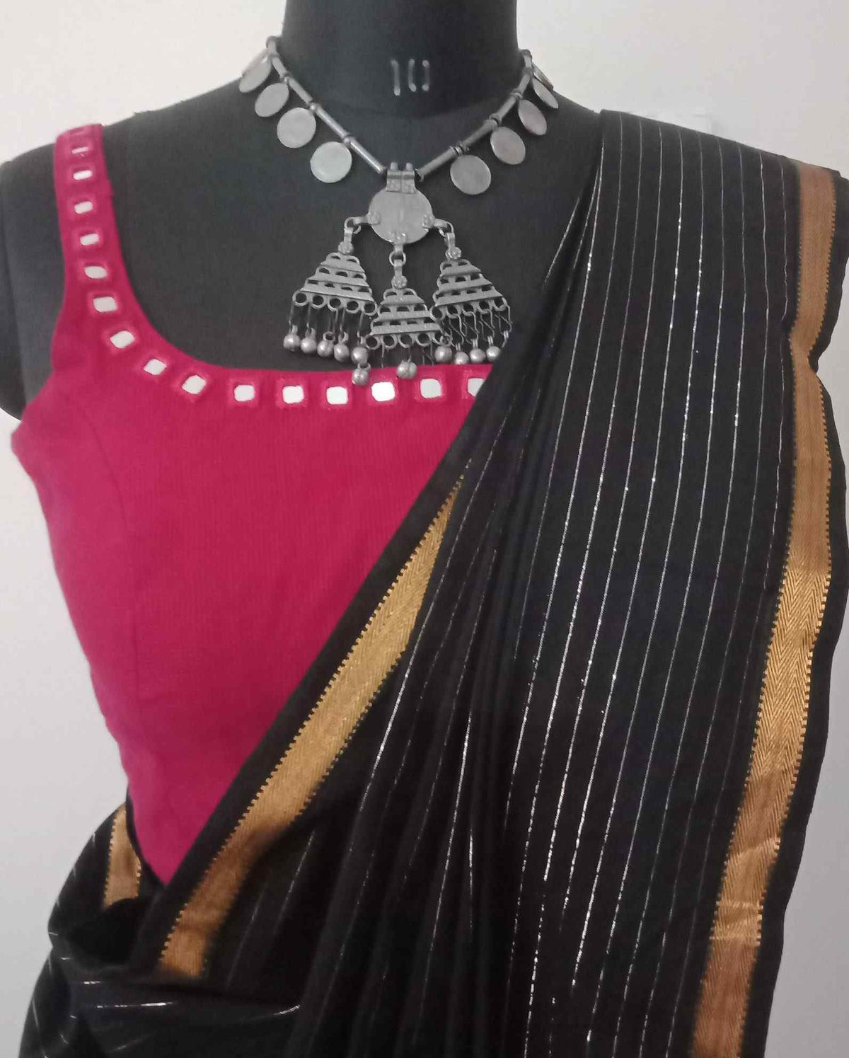 Rani Sleeveless Readymade Blouse with Mirror Work | Godhuli