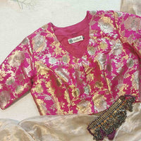 Rani Banarasi Brocade Readymade Blouse | Godhuli