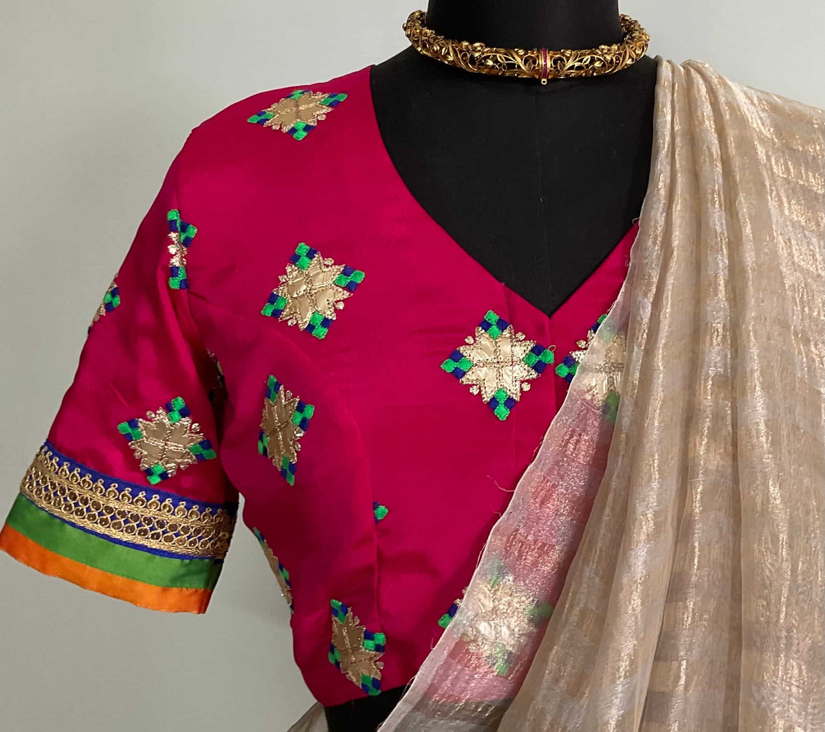 Rani Chinon Silk Readymade Blouse | Godhuli