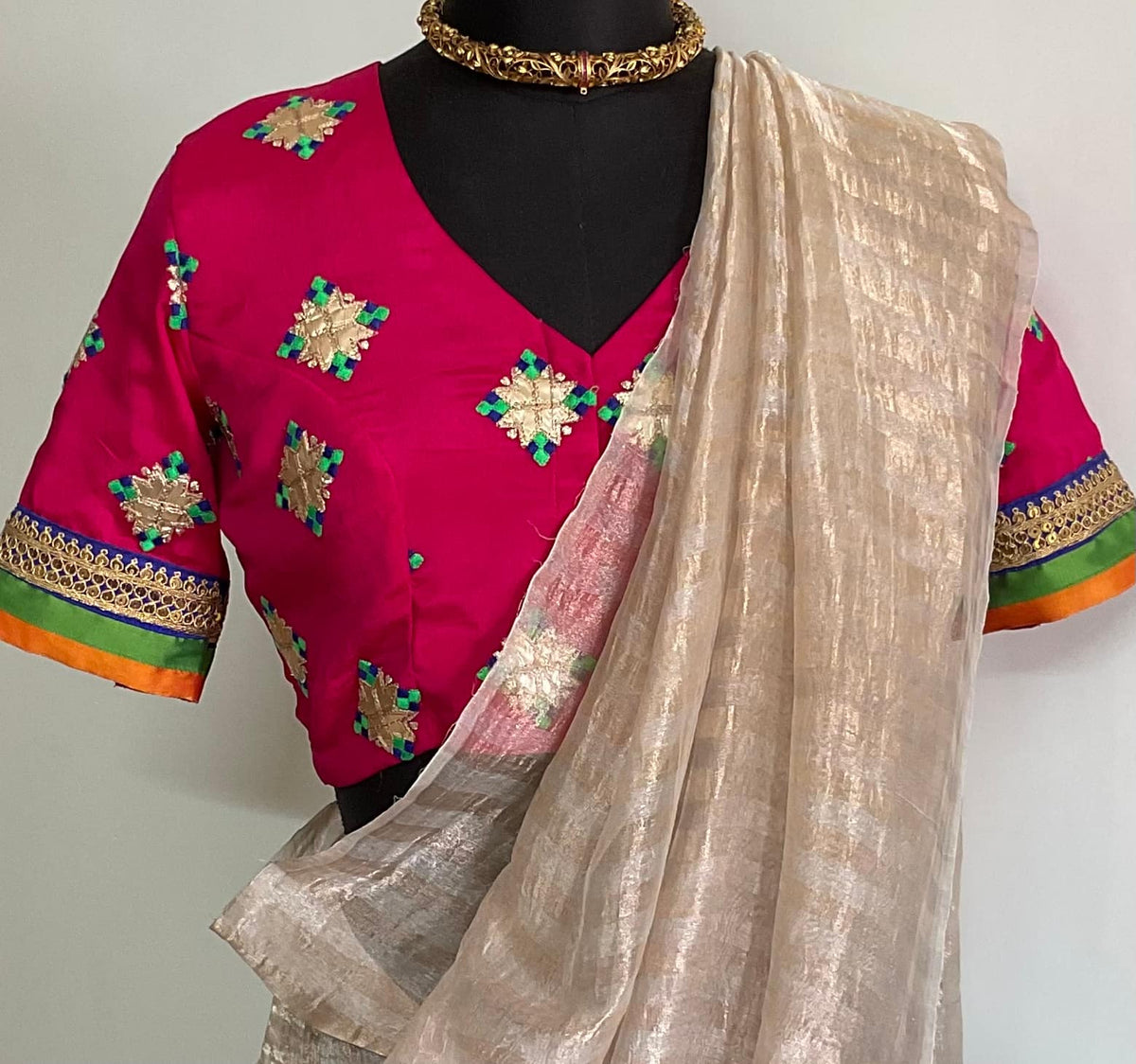 Rani Chinon Silk Readymade Blouse | Godhuli