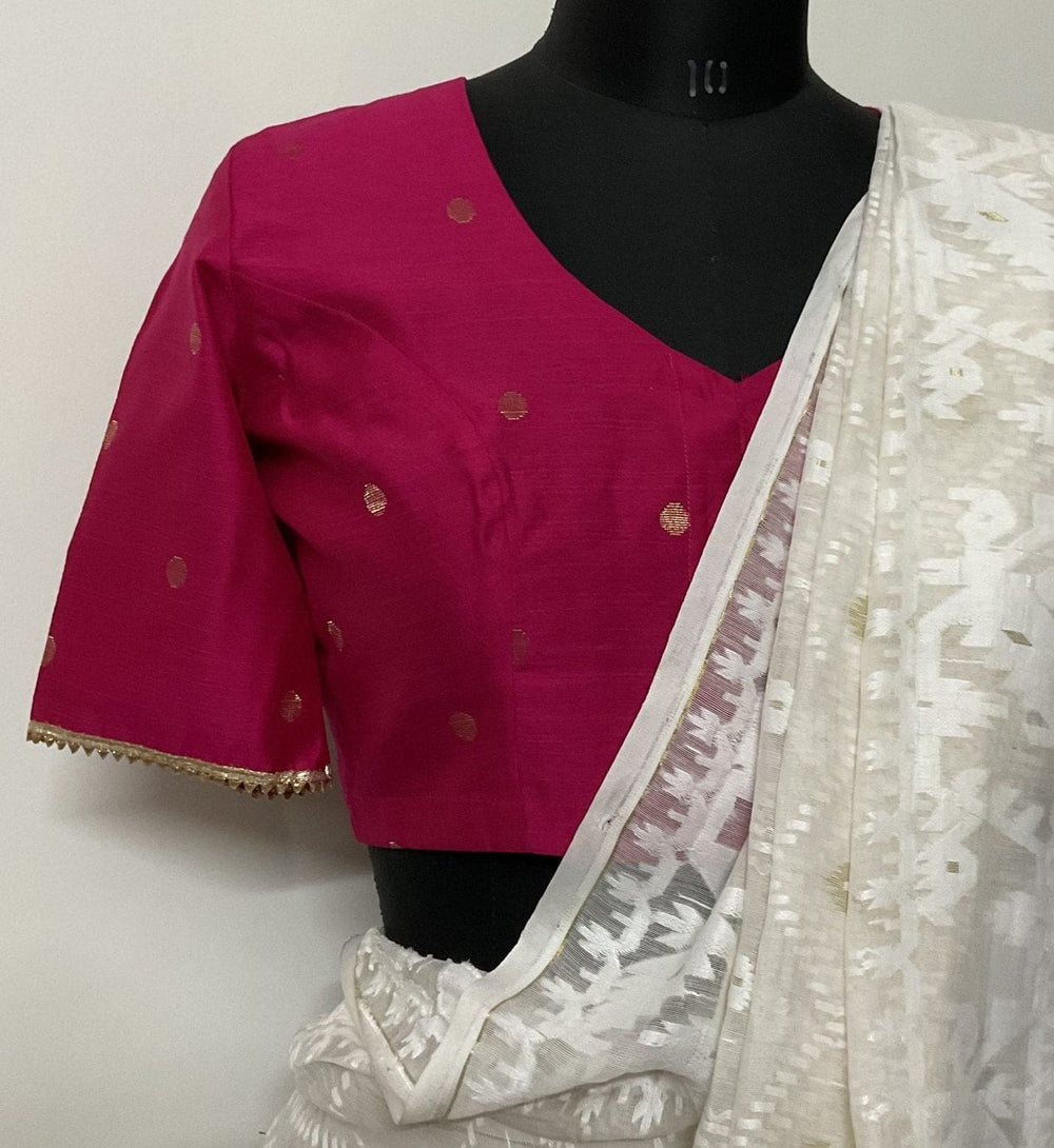 Rani Color Spun Dupion Golden Booti Readymade Blouse | Godhuli