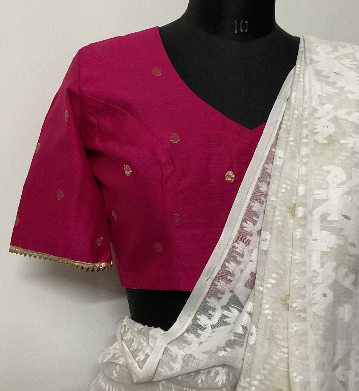 Rani Color Spun Dupion Golden Booti Readymade Blouse | Godhuli