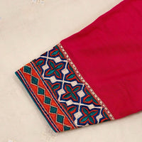 Rani Fine Machine Work Embroidery Readymade Blouse | Godhuli