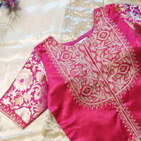 Rani Gaji Silk Aari Work Readymade Blouse | Godhuli