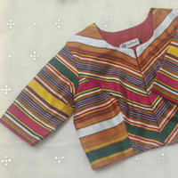 Rani Green Multicoloured Gaji Silk Readymade Blouse | Godhuli