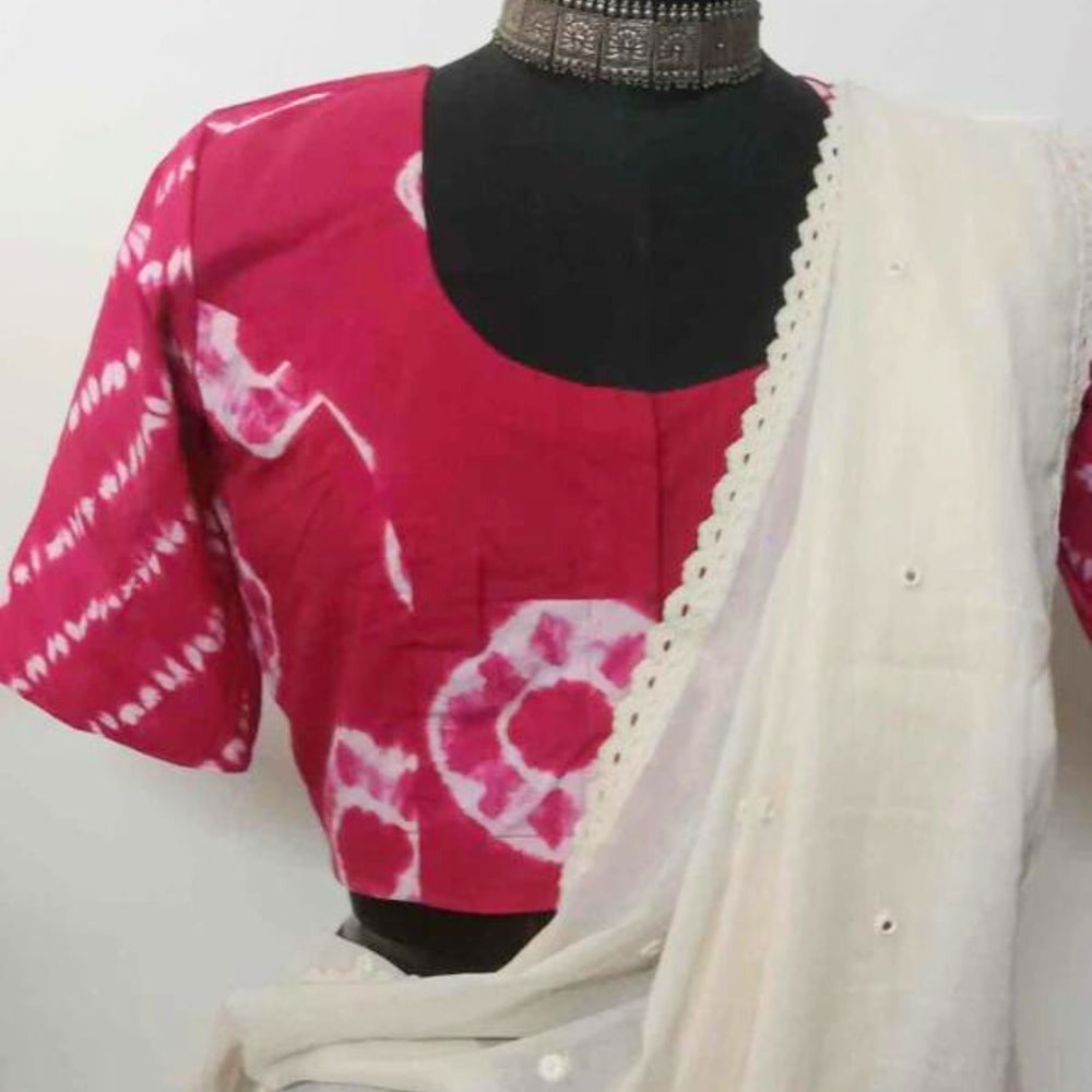 Rani Pink Shibori Readymade Blouse | Godhuli