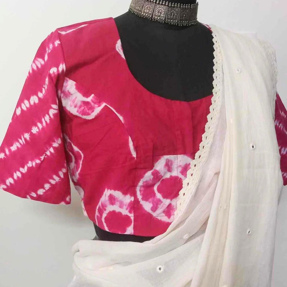 Rani Pink Shibori Readymade Blouse | Godhuli