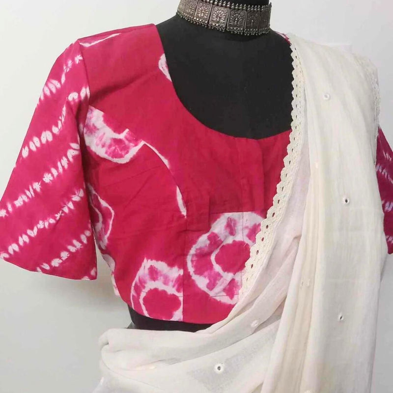 Rani Pink Shibori Readymade Blouse | Godhuli