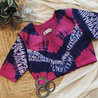 Rani Purple Shibori Readymade Blouse | Godhuli