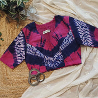 Rani Purple Shibori Readymade Blouse | Godhuli