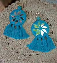 Buy Sea Green Handmade Mirrorwork Tassels | Godhuli