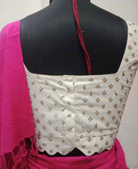 Sequins Embroidered Ivory Readymade Blouse | Godhuli