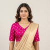 Rani Zari Floral Motif Satin Silk Brocade Readymade Blouse | Godhuli