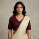 Brown Maroon Akola Print Readymade Blouse | Godhuli