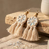 Buy Beige Handmade Mirrorwork Tassels | Godhuli