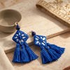 Buy Ink Blue Handmade Mirrorwork Tassels | Godhuli
