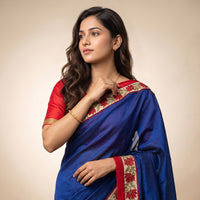 Buy Royal Blue Chanderi Saree | Godhuli
