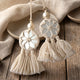 Buy Handmade Mirrorwork Ivory Tassels | Godhuli
