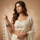 Ivory Embroidered Faux Mirror work Saree | Godhuli