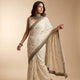 Buy Ivory Embroidered Saree with Patchwork | Godhuli
