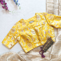 Yellow Banarasi Brocade Readymade Blouse