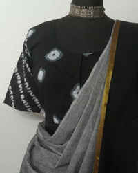Black Shibori Readymade Blouse | Godhuli