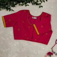 Rani Jacquard Checks Readymade Blouse | Godhuli