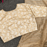 Off White Jaal Banarasi Brocade Readymade Blouse | Godhuli