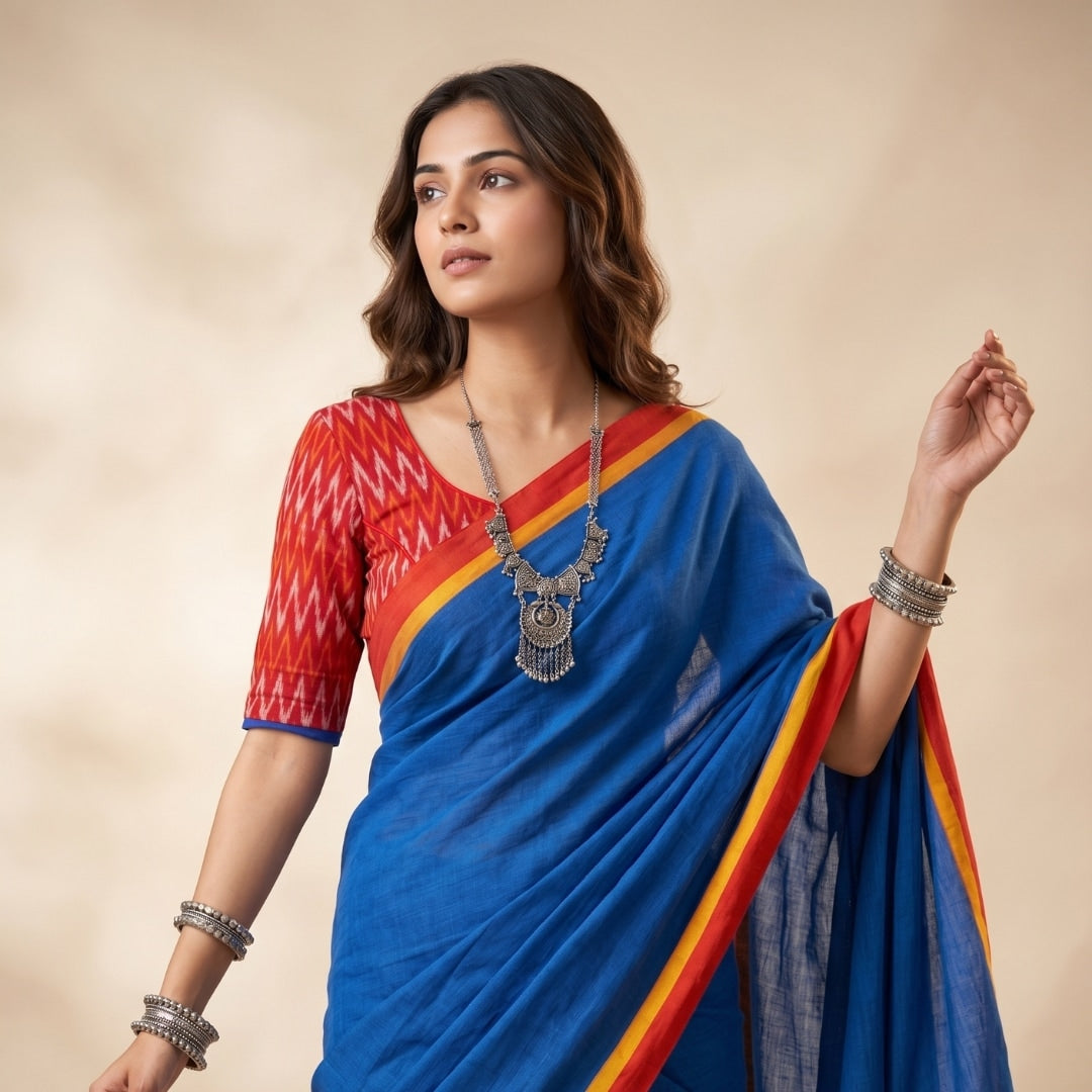Buy Ink Blue Saree with Dori Work | Godhuli