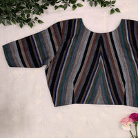 Navy Stripes Readymade Blouse | Godhuli