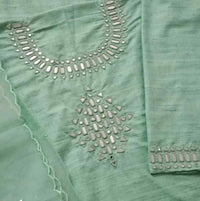 Buy Aqua Green Mirror Work Suit Set | Godhuli